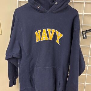 The United States Navy Hooded Sweatshirt Size Small. 80/20 blend. Embroidered.